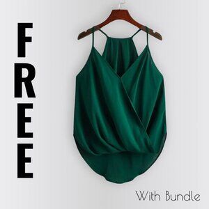 Draped High Low Curved Hem Cami Top